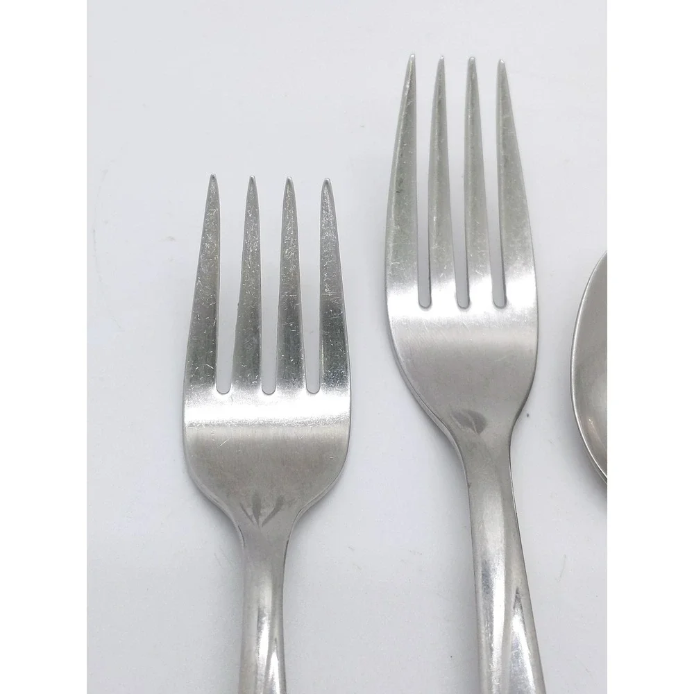 Rogers Lawncrest Flatware 4pc Silver Stainless Steel MCM Wheat Pattern Set